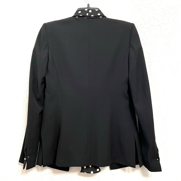 Zara Basic Blazer Black White Polka dots Scarf Business Casual Modern Jacket - Picture 4 of 10